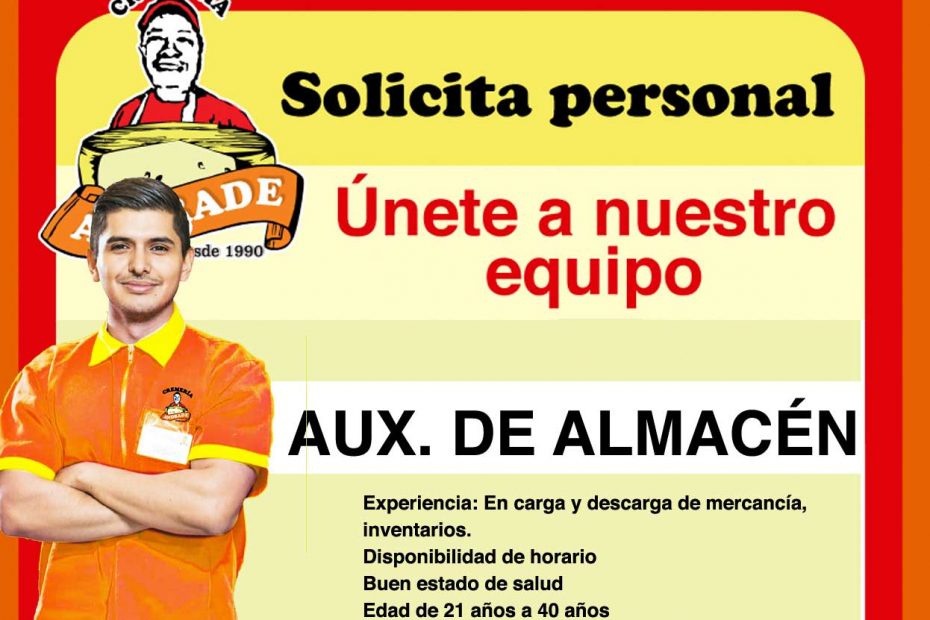 Solicitamos Auxiliar de almacén